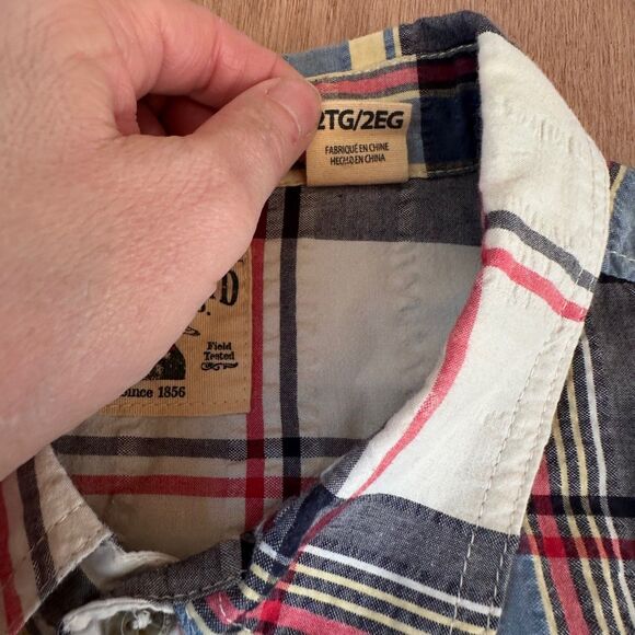 RedHead Brand Co Men’s 2XL Plaid Short Sleeve Button Up Shirt Red Navy Cotton - Picture 5 of 5